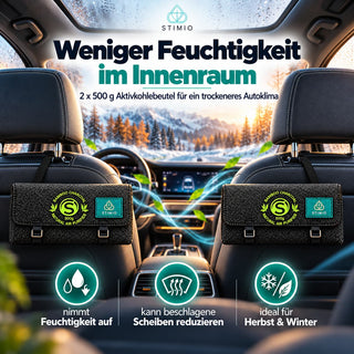 Stimio Dry-Tech – Auto Luftentfeuchter mit Aktivkohle (2 × 500 g)