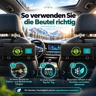Stimio Dry-Tech – Auto Luftentfeuchter mit Aktivkohle (2 × 500 g)