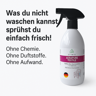 Textilspray gegen Gerüche – Natürlich & ohne Chemie | 1000 ml Frischespray für Sofa, Kleidung & Matratze