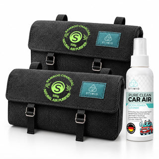 Stimio Auto-Frische Set – Luftentfeuchter & Geruchsentferner fürs Auto (2 × 500 g + 100 ml)