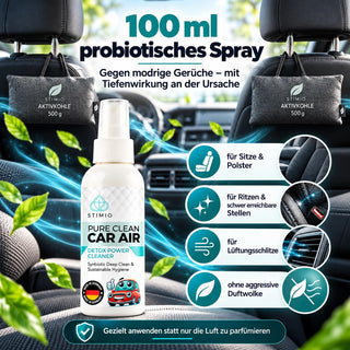 Stimio Auto-Frische Set – Luftentfeuchter & Geruchsentferner fürs Auto (2 × 500 g + 100 ml)