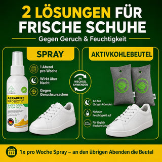 Schuh-Frische Set Starter – Spray und 2 Aktivkohlebeutel
