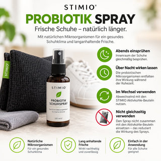 Schuhwaschbeutel Set mit Schuhdeo Spray – Waschbeutel, Bürste & Aktivkohle