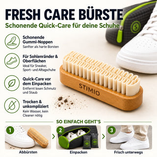 Schuhwaschbeutel Set – Waschbeutel, Bürste und 2 Aktivkohlebeutel